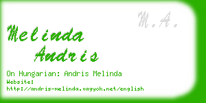 melinda andris business card